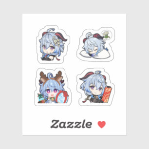 Ganyu Genshin Impact 4 Pack Sticker Sheet