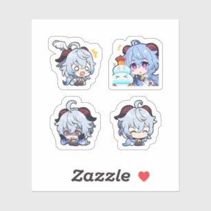 Ganyu Genshin Impact 4 Pack Sticker Sheet Extra Pa