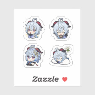 Ganyu Genshin Impact 4 Pack Sticker Sheet Extra Pa
