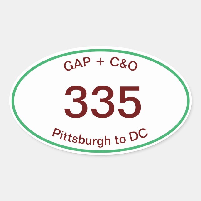 GAP + C&O Canal oval sticker (Front)