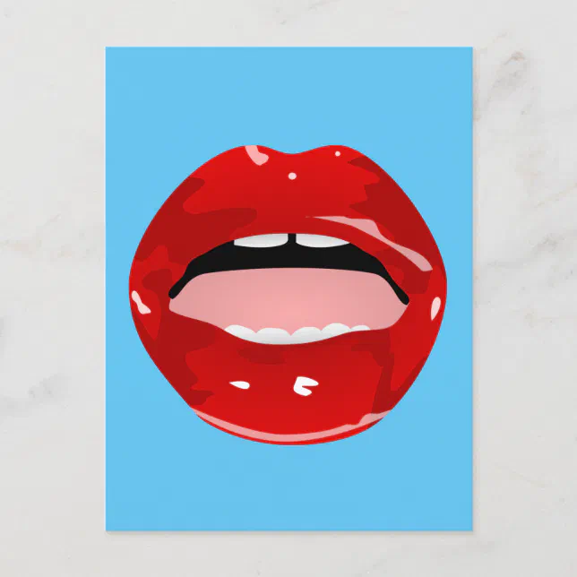 Gap Tooth Girl Red Lips Postcards Zazzle