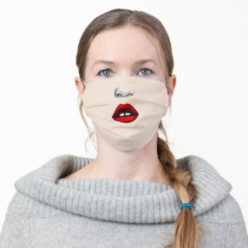 GAP TOOTHED GIRL RED LIPS FACE MASK