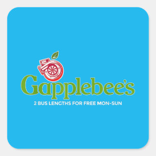 Gapplebee's Drag Racing American Muscle Turbo Boss Square Sticker