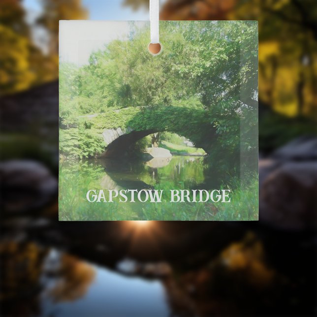 Gapstow Bridge In Central Park Glass Ornament (Creator Uploaded)
