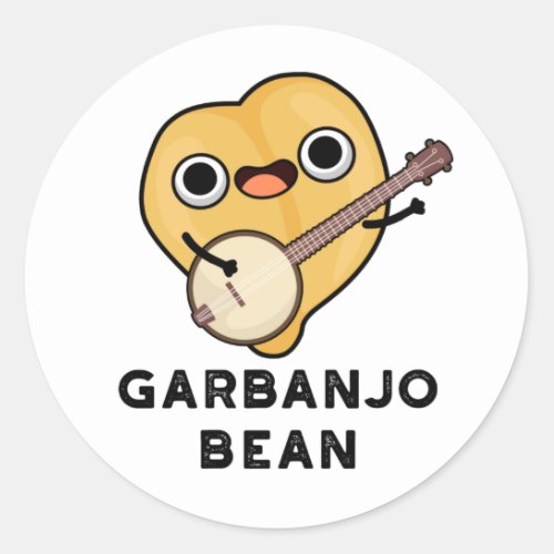 Gar_banjo Bean Funny Garbanzo Banjo Pun Classic Round Sticker