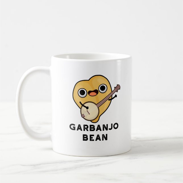 Gar-banjo Bean Funny Garbanzo Banjo Pun  Coffee Mug (Left)