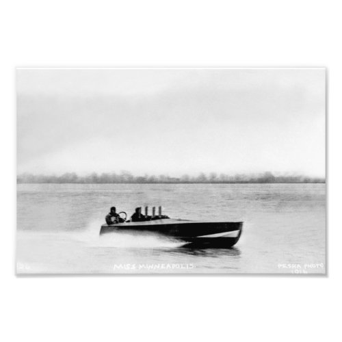 Gar Wood and Miss Minneapolis Speedboat Vintage Photo Print