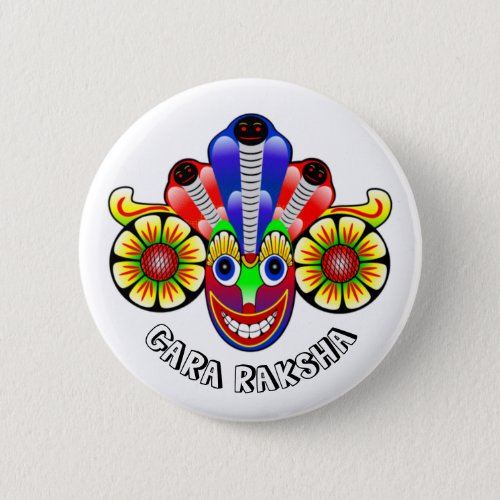 Gara Raksha Sri Lanka demon design Button