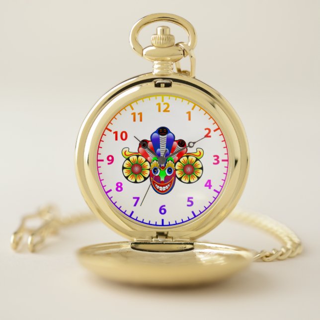 Gara raksha  (Sri Lanka gara devil) design  Pocket Watch (Inside)