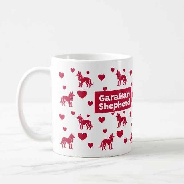 Garafian Shepherd Mug With Red Hearts (Left)