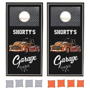 Garage Any Name and Initial Rust Truck Hand Tools Cornhole Set