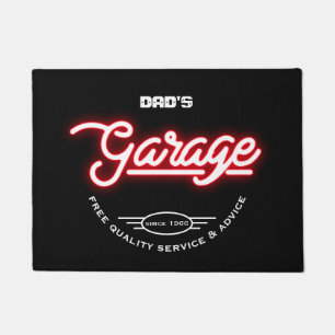 Garage Any Name Slogan or Saying Retro Doormat