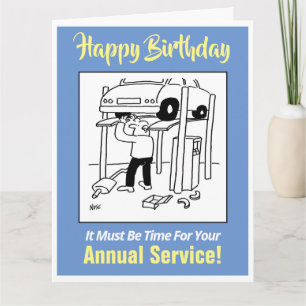 Garage Car Mechanic Birthday Card