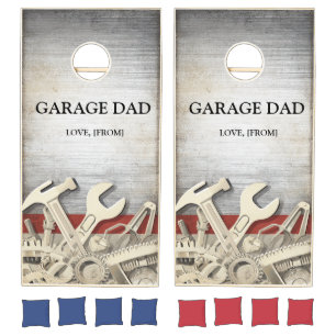Garage Dad Workshop Tools Industrial Style Father' Cornhole Set