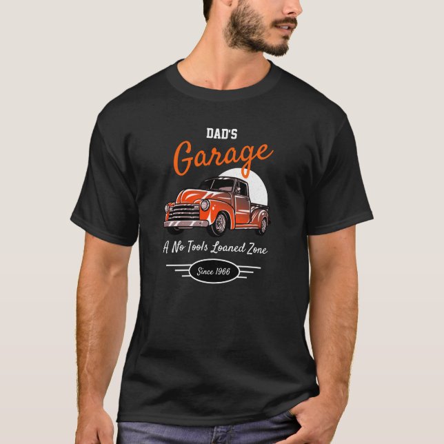 Garage Dad's Fifties Chevy Funny Slogan Orange T-Shirt (Front)