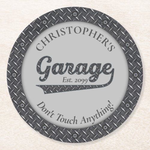 Garage Dont Touch Anything Garage Paper Coasters