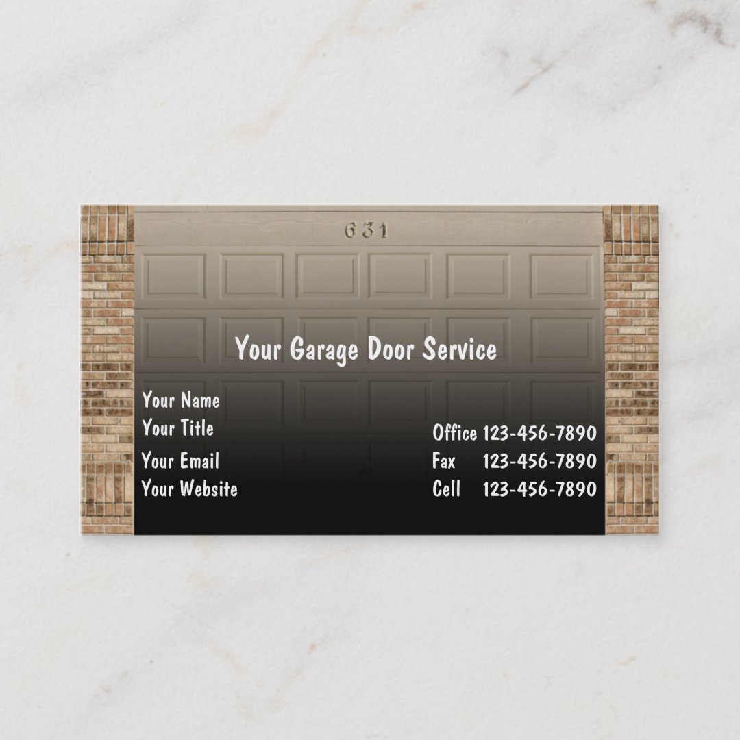 Garage Door Business Cards Zazzle