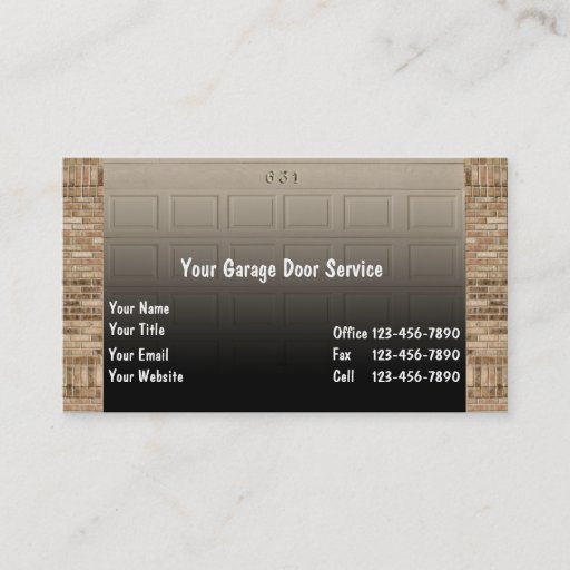 Customizable Garage Door Business Cards