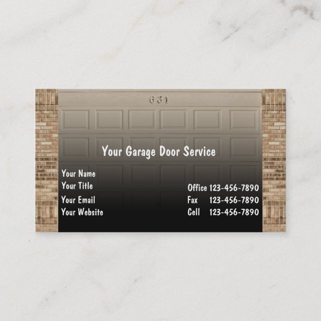 Garage Door Business Cards (Front)