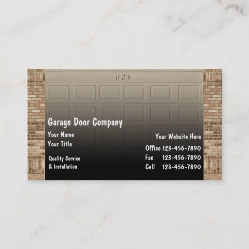 Customizable Garage Door Business Cards
