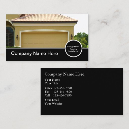 Customizable Garage Door Business Cards