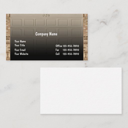 Customizable Garage Door Business Cards