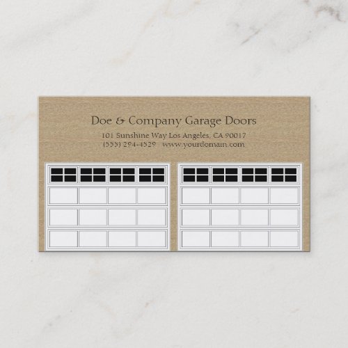 Garage Door Company Dark Tan Business Cards