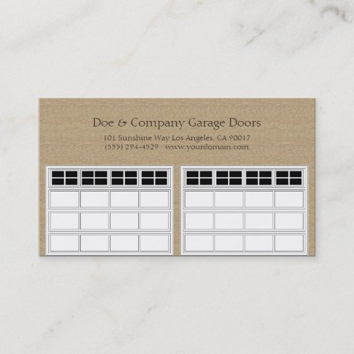 Customizable Garage Door Company Dark Tan Business Cards