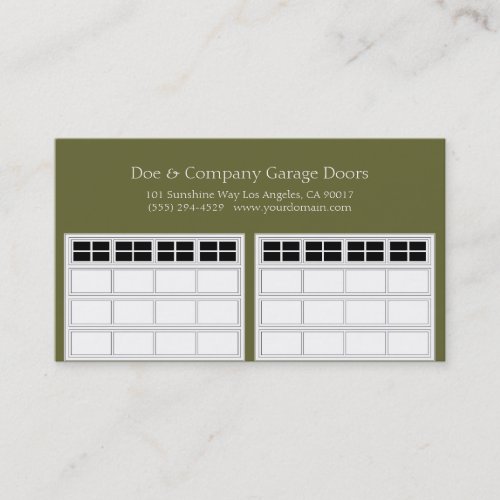 Garage Door Company/Forest Green Business Card