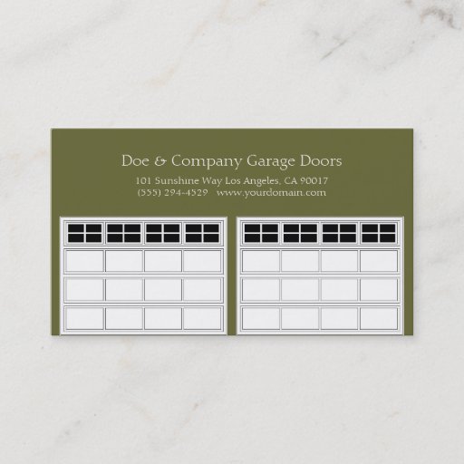 Customizable Garage Door Company/Forest Green Business Card