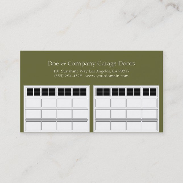 Garage Door Company/Forest Green Business Card (Front)