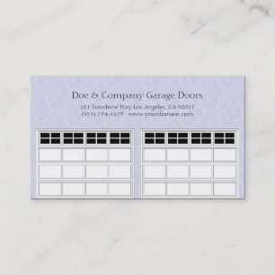 Garage Door Company Light Blue Business Card