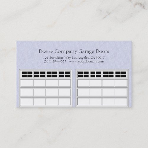 Garage Door Company Light Blue Business Card Templates