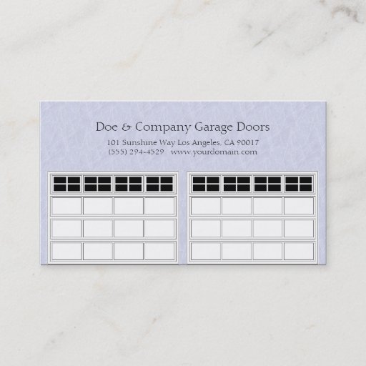 Customizable Garage Door Company Light Blue Business Card Templates