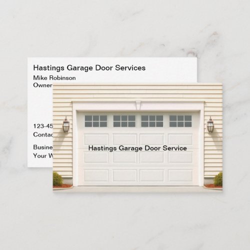 Garage Door Construction Business Cards