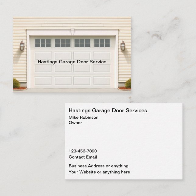 Garage Door Construction Business Cards (Front/Back)