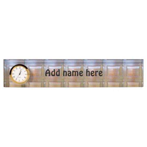 Garage door desk name plate