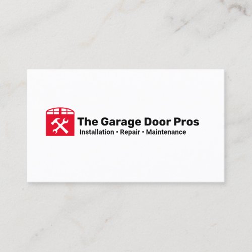 Garage Door Installer and Repair Business Card