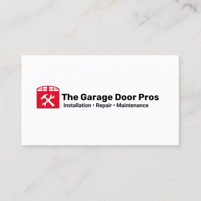 Garage Door Installer and Repair Business Card (Front)