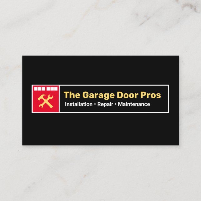 Garage Door Installer and Repair Business Card (Front)