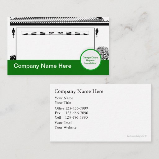 Customizable Garage Door Business Cards