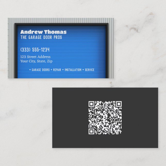 Garage Door QR Business Card (Front/Back)