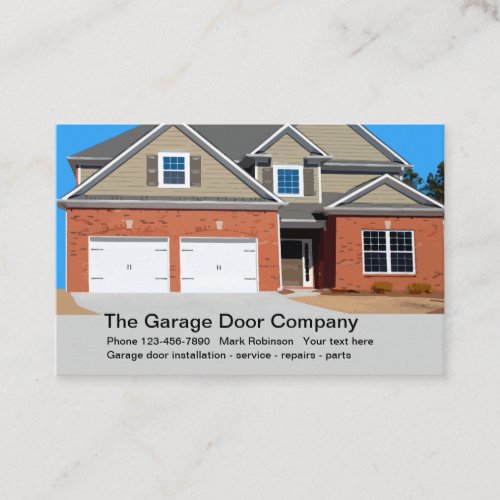 Garage Door Repair And Installation Service Business Card