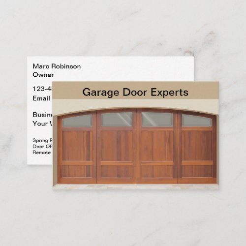 Garage Door Repair And Maintenance Business Cards
