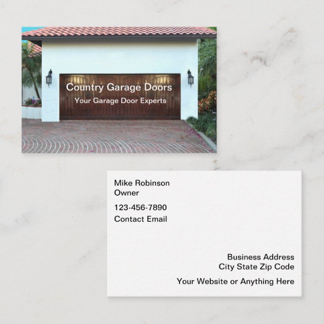 Garage Door Repair Services Business Card (Front/Back)