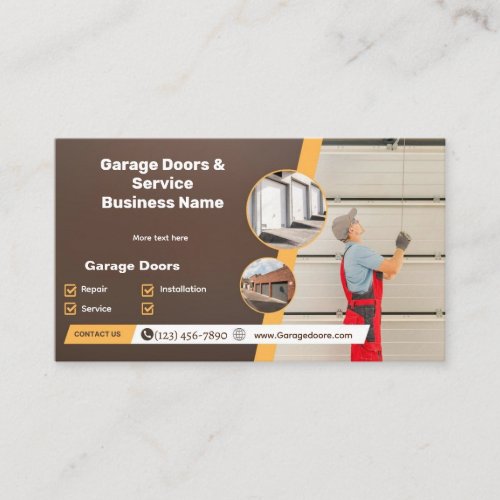 Garage Door Sales And Service Business Card