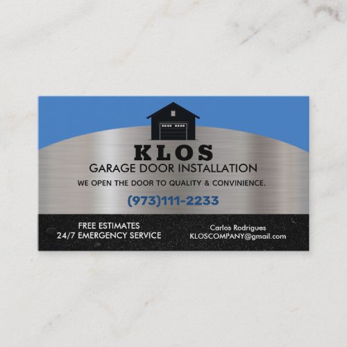 Garage Door Slogans Business Card