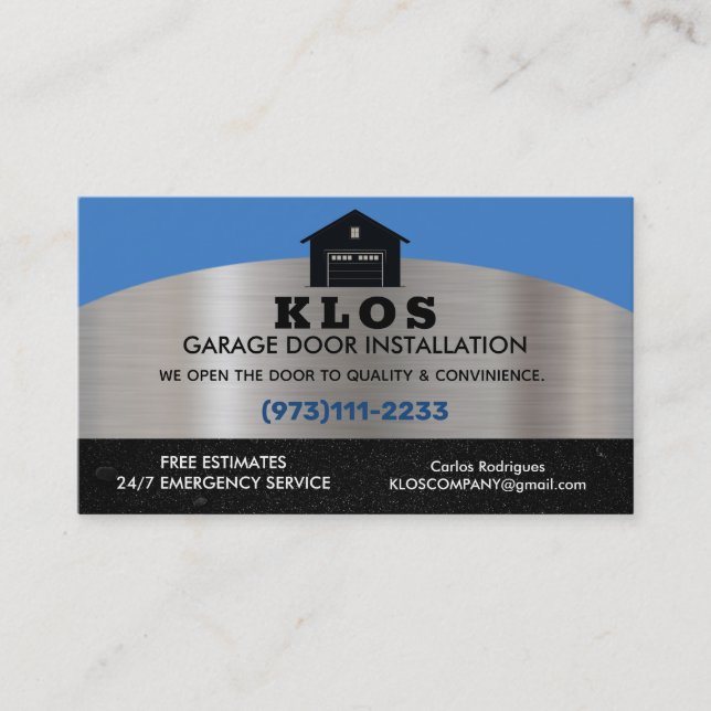 Garage Door Slogans Business Card (Front)