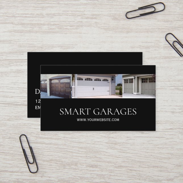 Garage Doors Installation & Services Business Card (Front/Back In Situ)