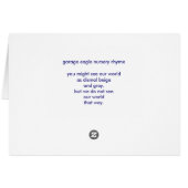 garage eagle nursery rhyme cards (Back Horizontal)